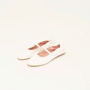 Shop Peche Parker white ballet flat / Mary Jane